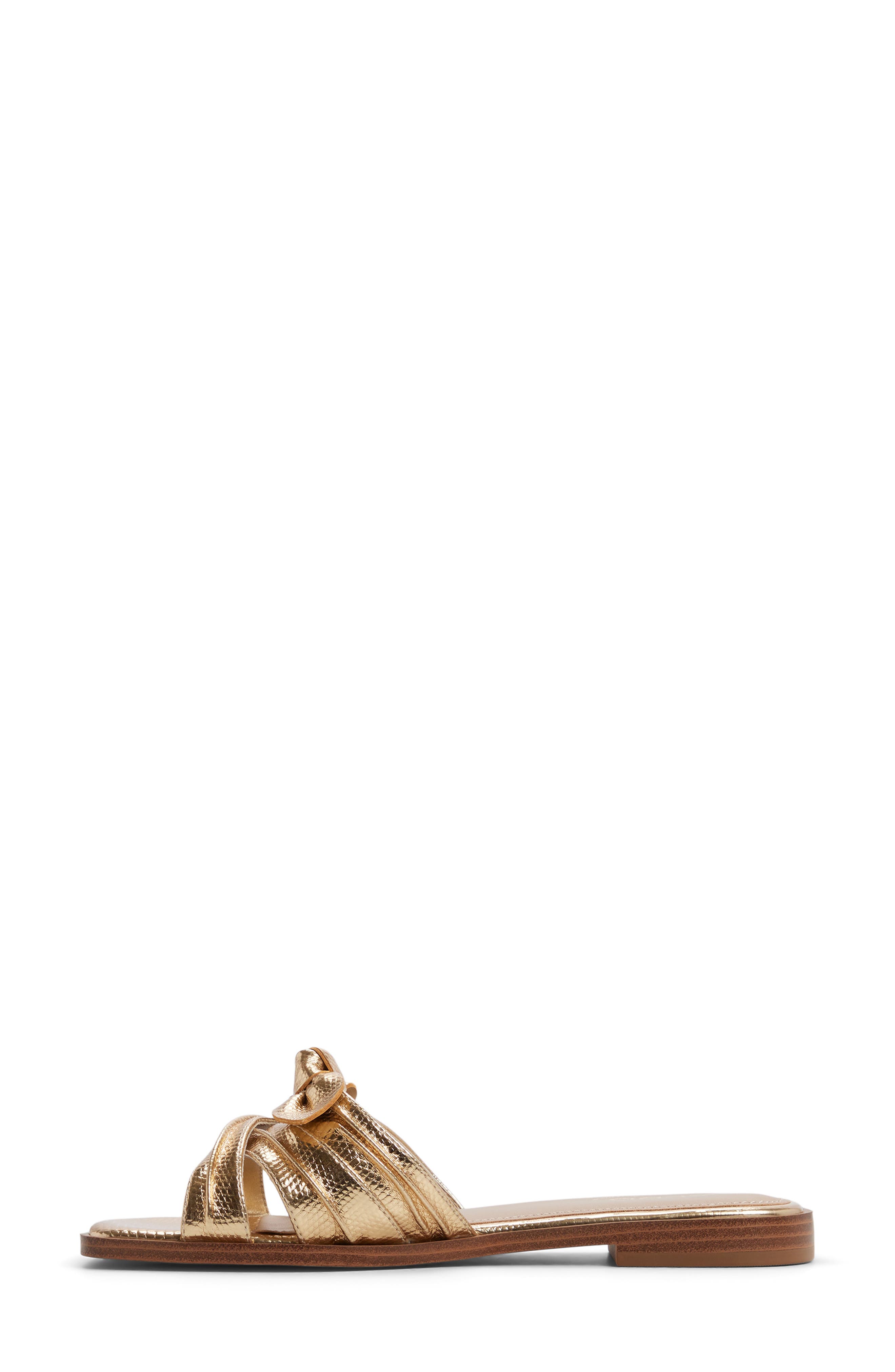 Sunbeam Knotted Slide Sandal, Alternate, color, GOLD
