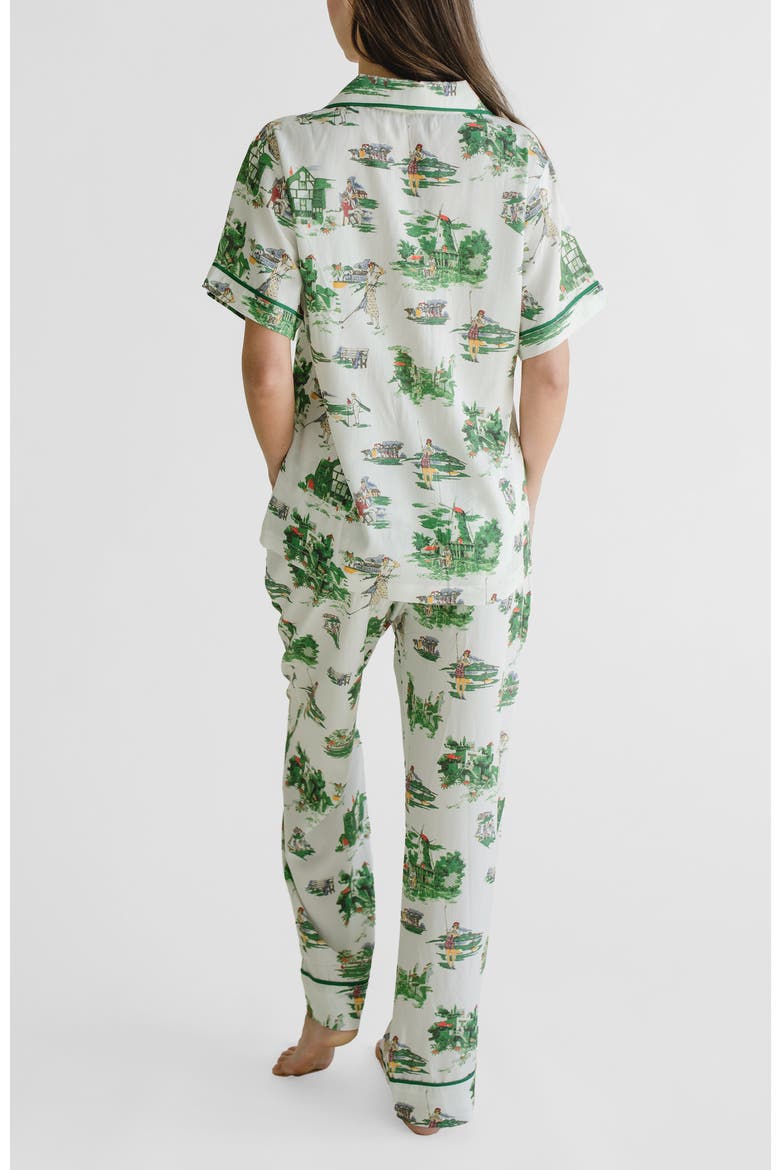 Golf Toile Pajama Pants Set, Alternate, color, Green