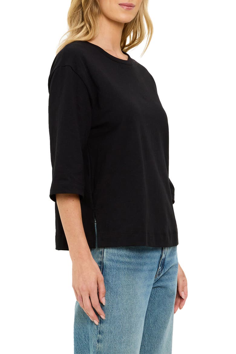 Sharona Straight Sleeve T-Shirt, Alternate, color, BLACK