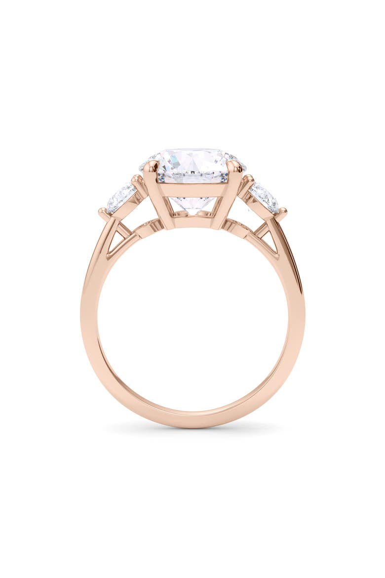 Three Stone Round Cut Lab Created Diamond Ring, Alternate, color, 3.00CTW 18K ROSE GOLD