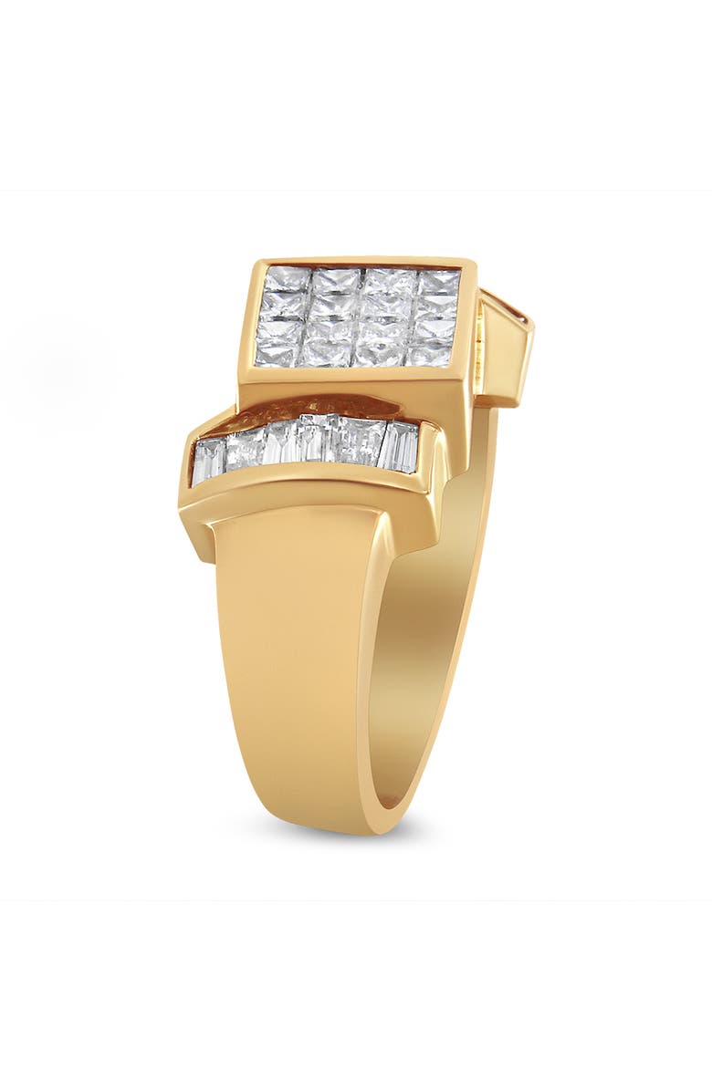 Haus of Brilliance 14K Yellow Gold 1 5/8 Cttw Invisible-Set Princess and Baguette Diamond Cocktail Band Ring, Alternate, color, Yellow Gold