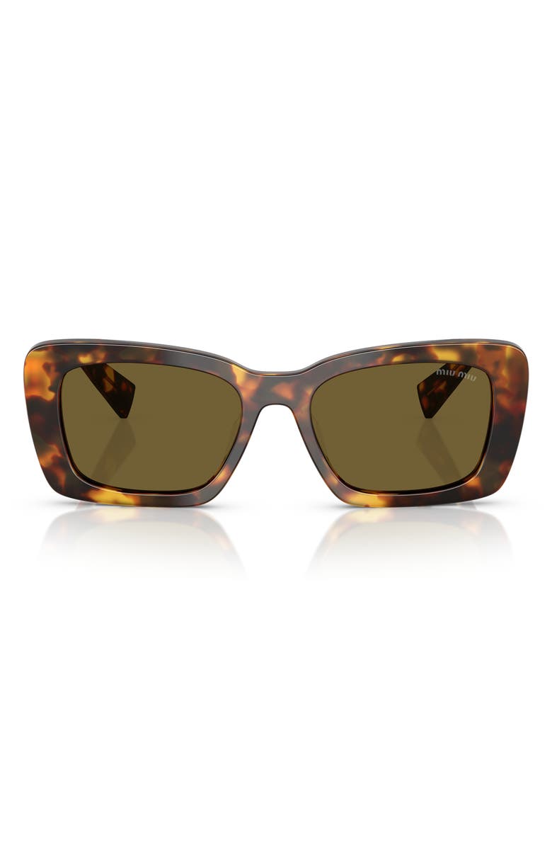 Miu Miu 53mm Rectangular Sunglasses, Alternate, color, Blond Havana
