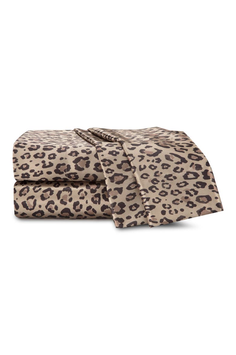 Elegance Leopard Satin Sheet Set, Main, color, LEOPARD