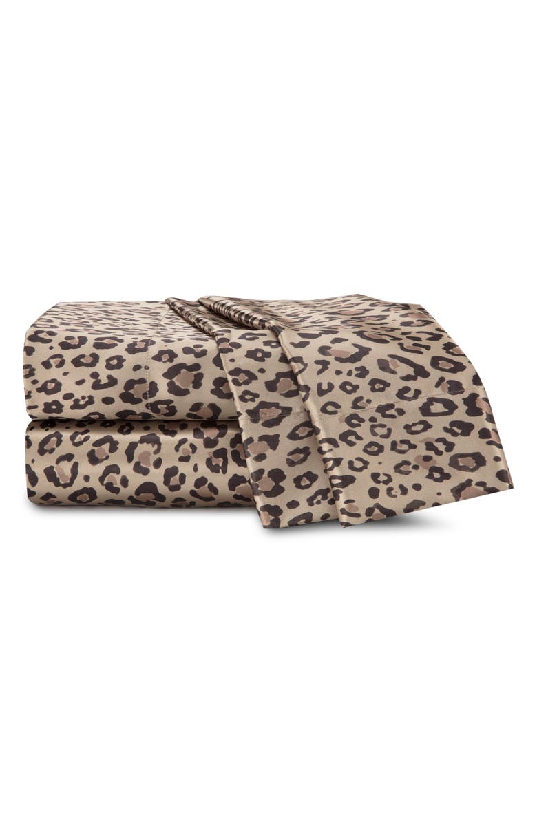 Martex Elegance Leopard Satin Sheet Set, Main, color, Leopard