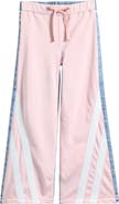 Tractr Kids' Mixed Media Track Stripe Wide Leg Jeans