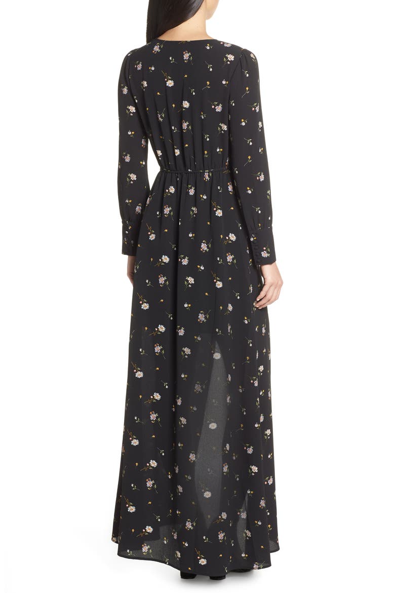 Garden Stroll Wrap Maxi Dress, Alternate, color, WILD FLOWERS
