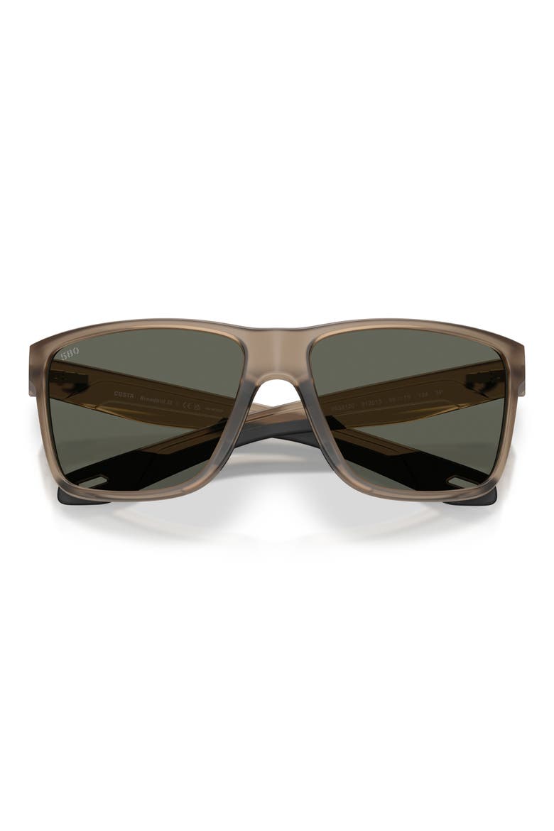 Broadbill II 58mm Polarized Rectangular Sunglasses, Alternate, color, MATTE BROWN SMOKE / GRAY 580G