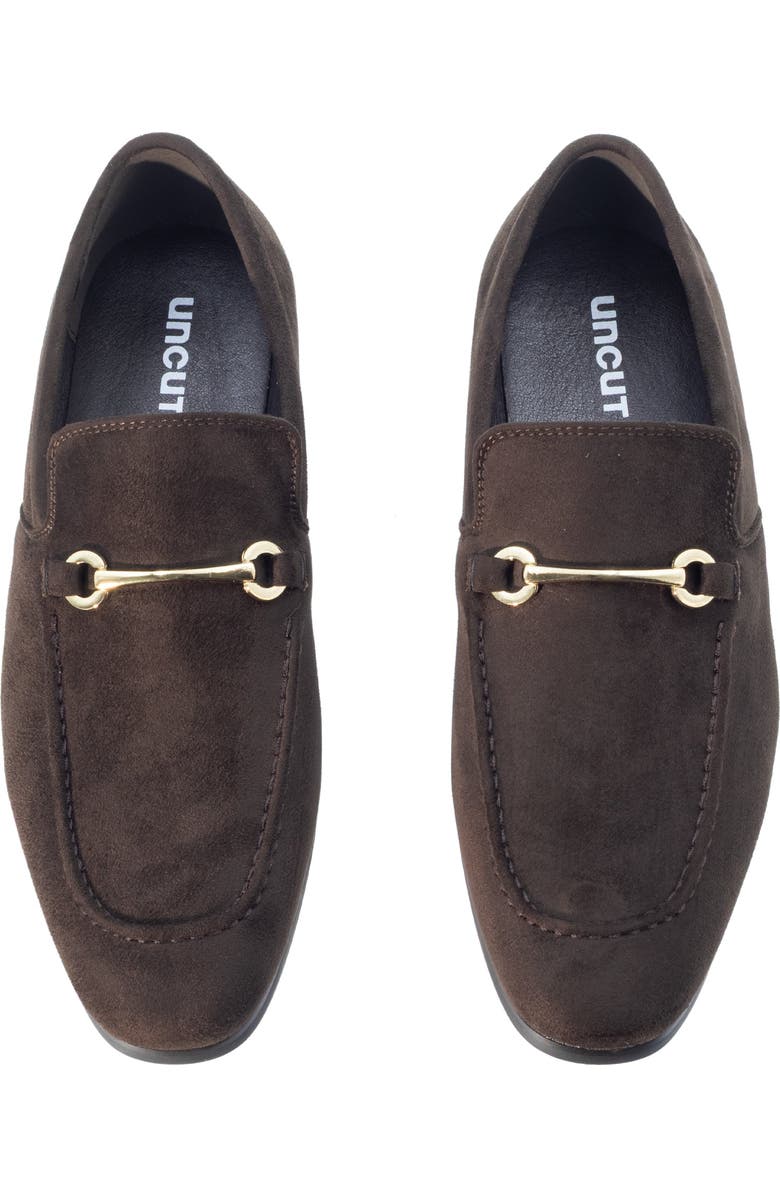 Uncut Roberts Almond Toe Loafer, Alternate, color, Chocolate Microsuede