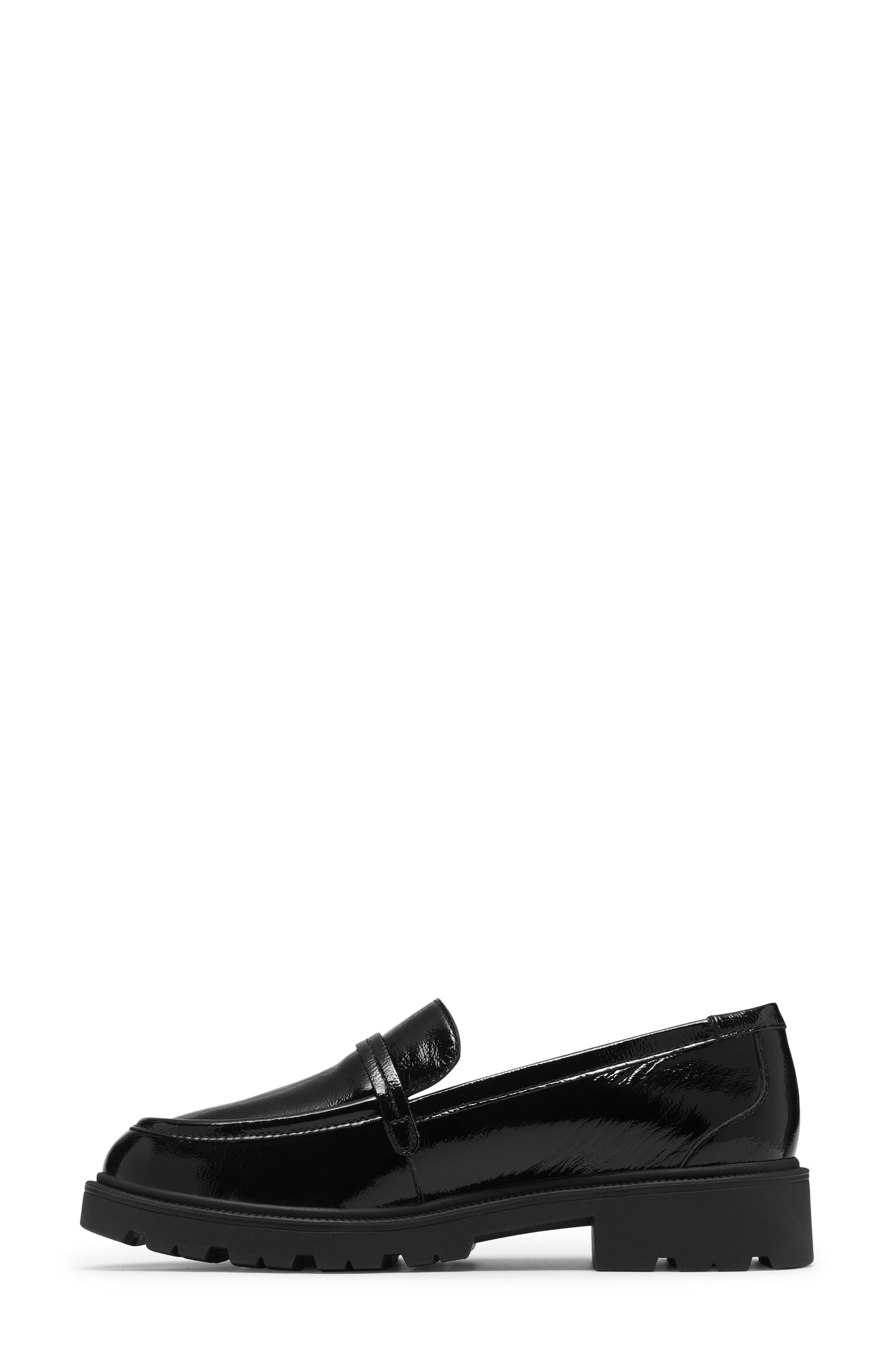 Collection L Step Loafer, Alternate, color, BLACK PAT LEA