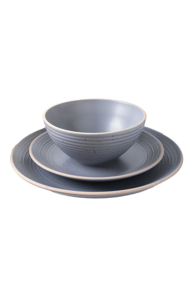 Stone Lain Lauren Stoneware 16-Piece Dinnerware Set, Main, color, Light Gray