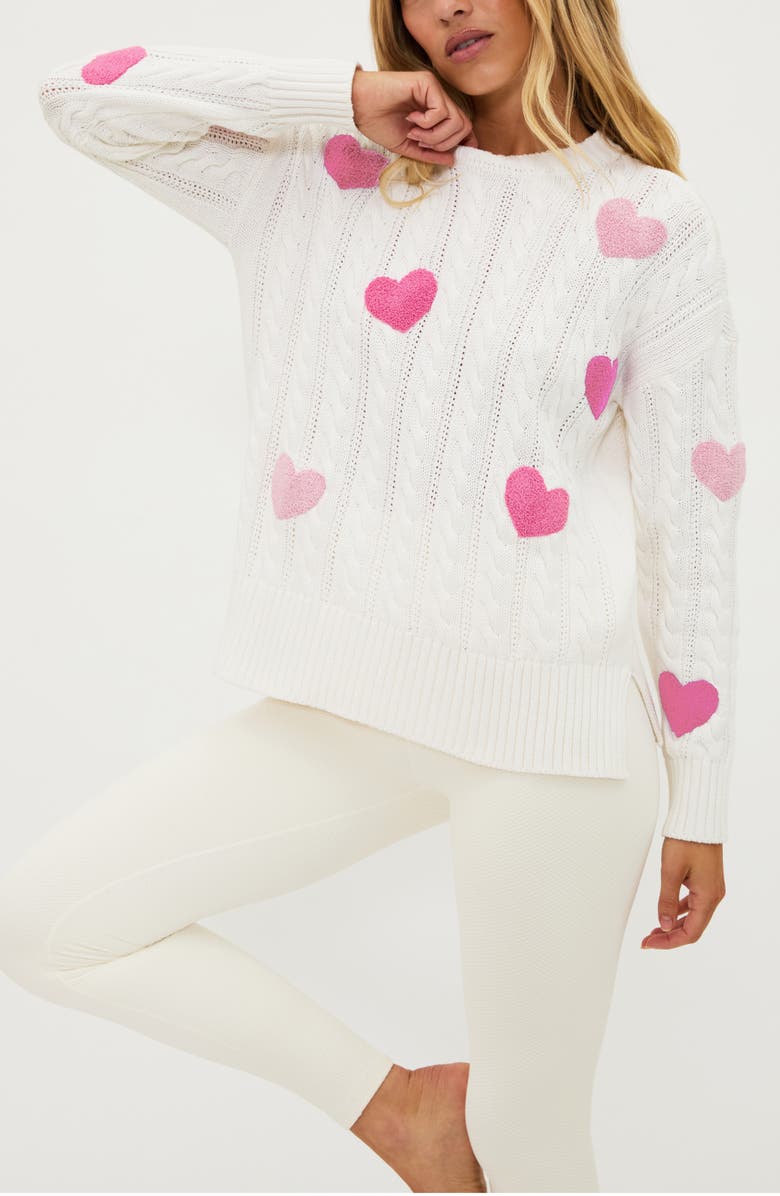 Beach Riot Callie Crewneck Cotton Sweater, Alternate, color, 