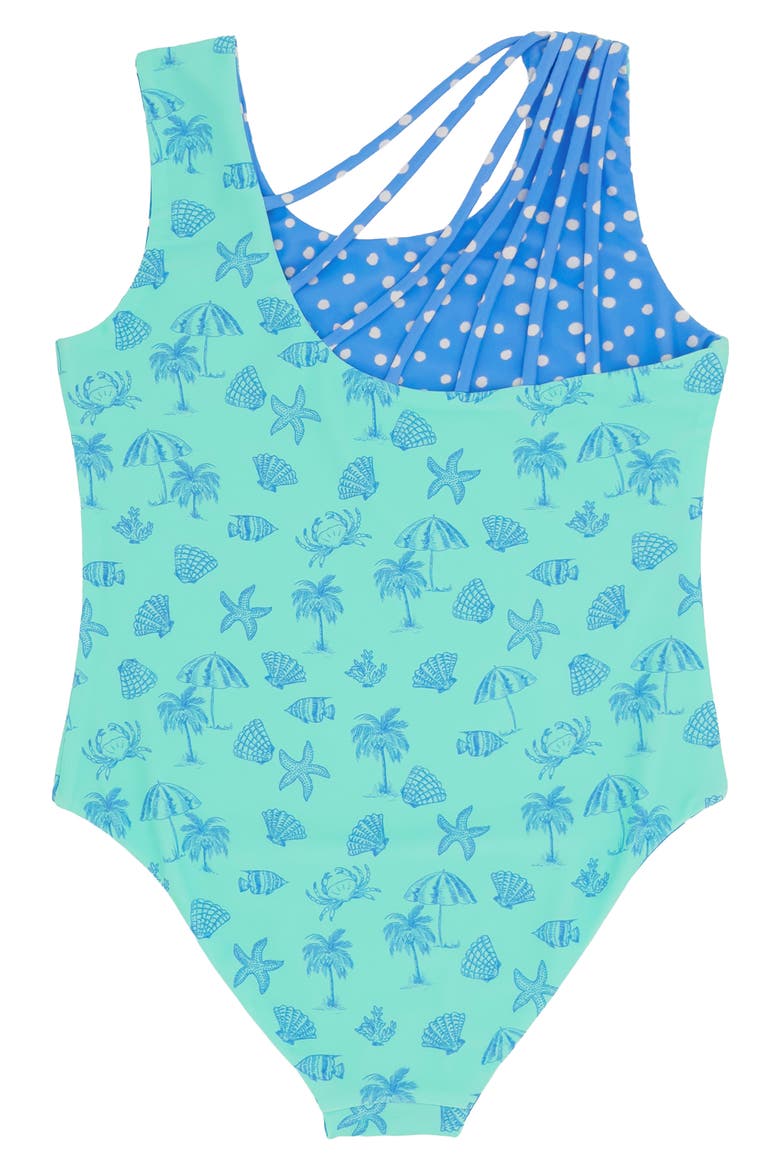 Kids' Summer Sun Reversible UPF 50+ One-Piece Swimsuit, Alternate, color, AQUA CRYSTAL