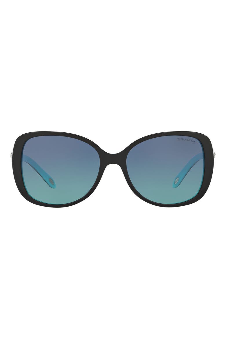 55mm Gradient Butterfly Sunglasses, Main, color, BLACK/ BLUE GRADIENT