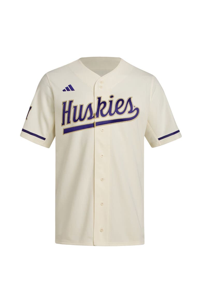 Men's adidas  Cream Washington Huskies Replica Baseball Jersey, Alternate, color, Cream