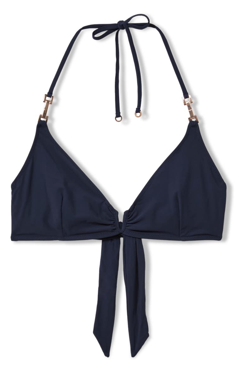 Reiss Millie Hardware Triangle Bikini Top, Alternate, color, Navy