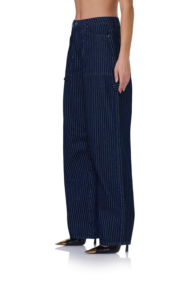 Rhett Pinstripe Wide Leg Carpenter Jeans, Alternate, color, DARK WASH