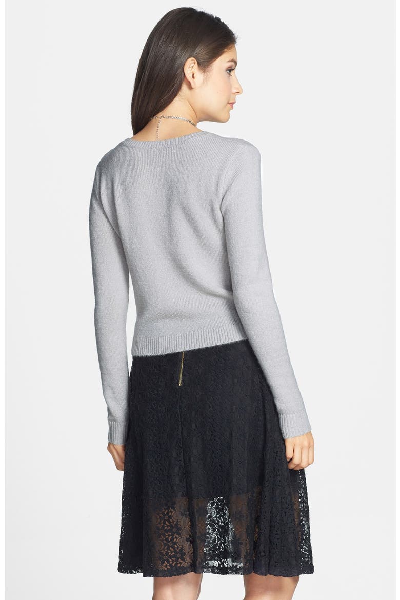 Long Sleeve Crop Pullover, Alternate, color, GREY MICRO