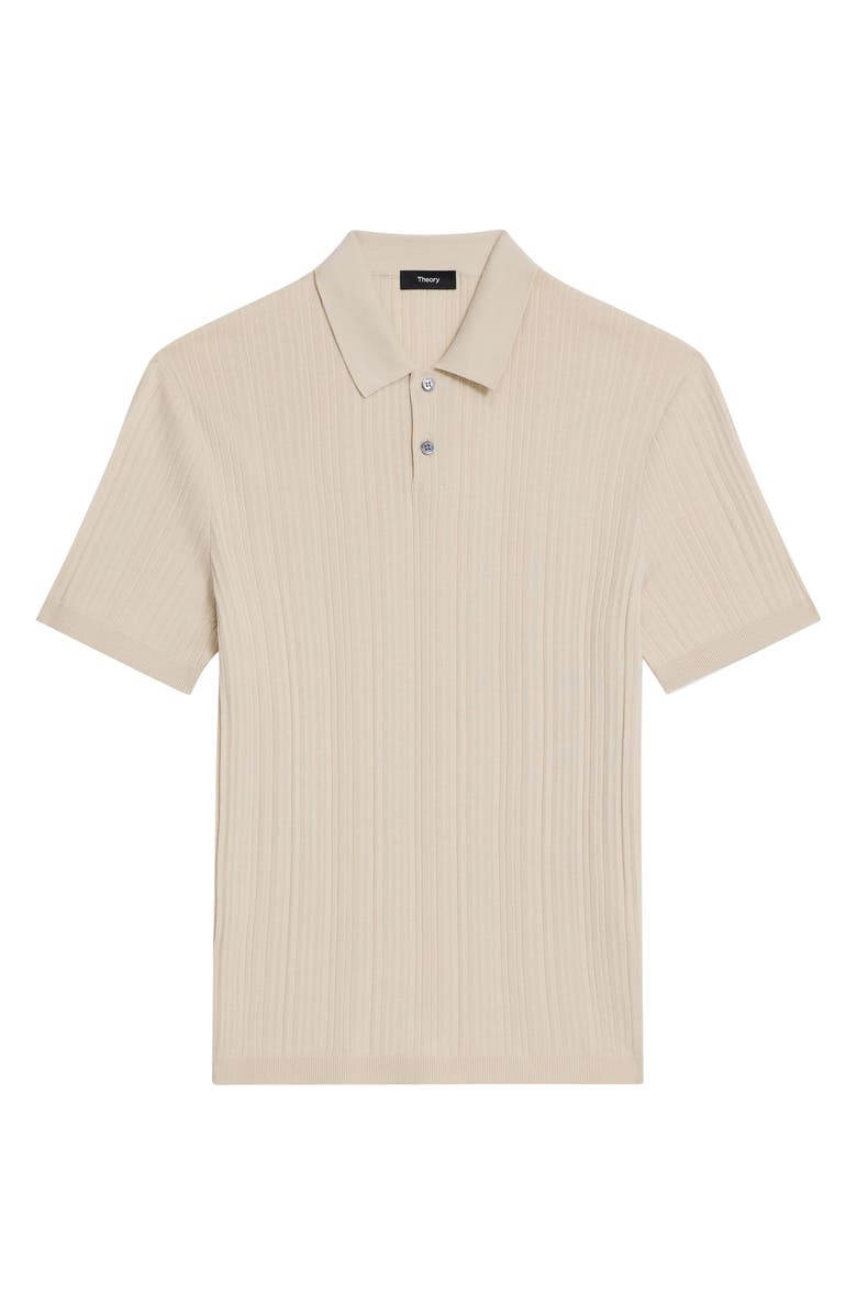 Theory Damian Variegated Rib Cotton Blend Polo Sweater, Alternate, color,