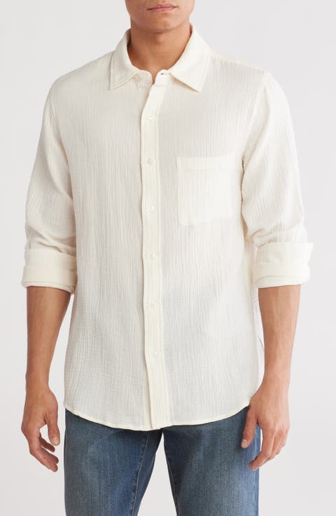 Cotton Gauze Button-Up Shirt