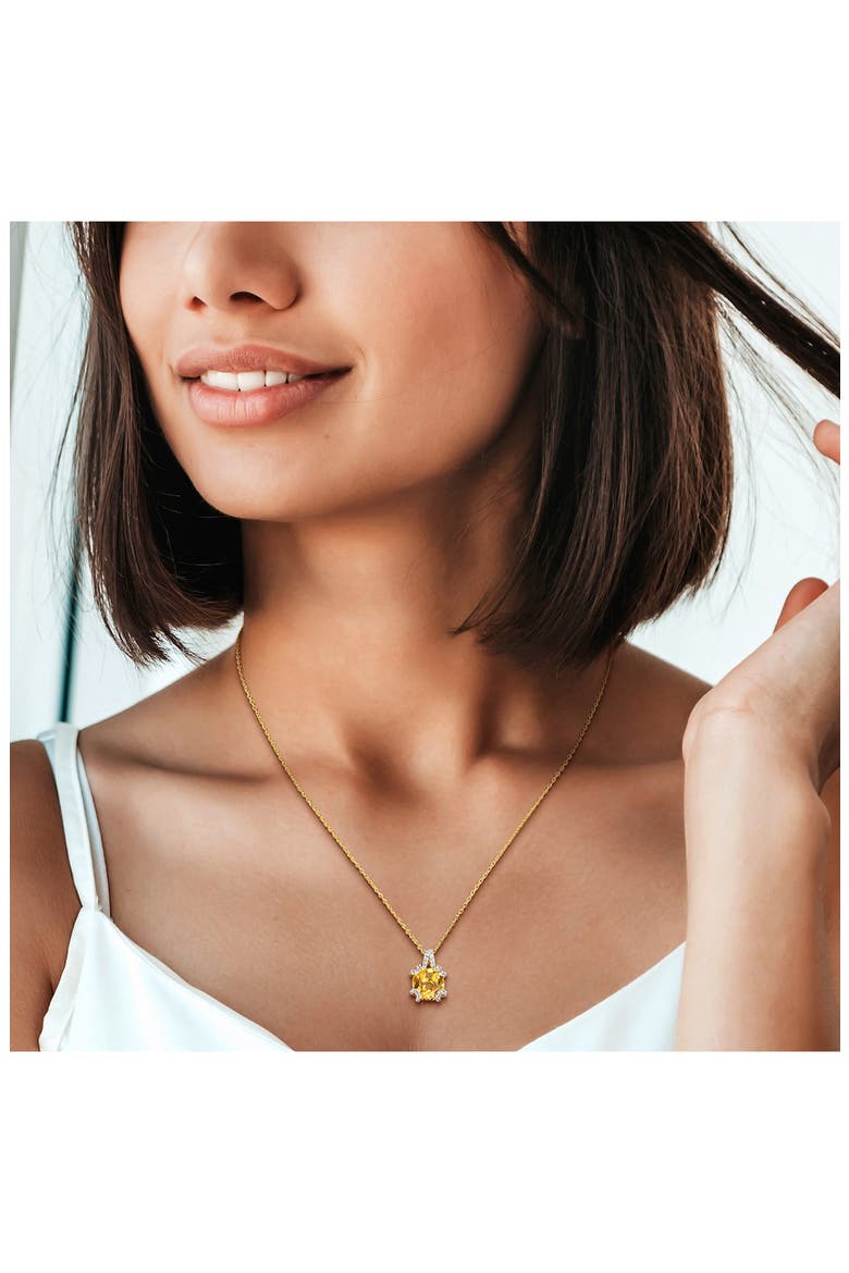 Citrine & White Topaz Earrings & Necklace Set, Alternate, color, YELLOW
