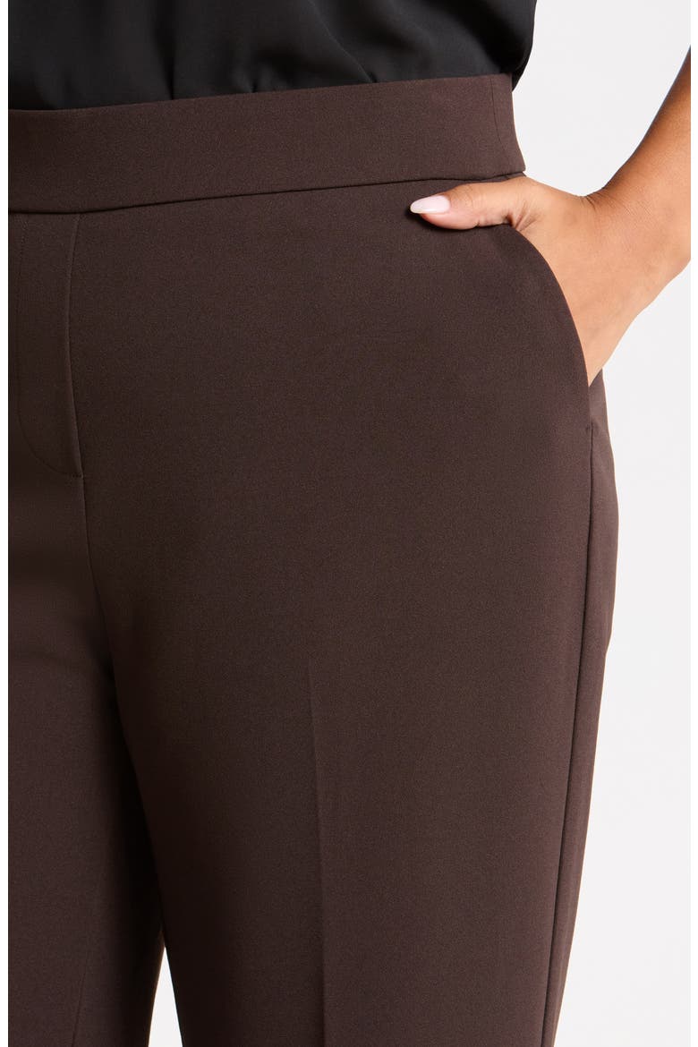 Pull-On Crepe Straight Leg Pants, Alternate, color, CHOCLATE BROWN