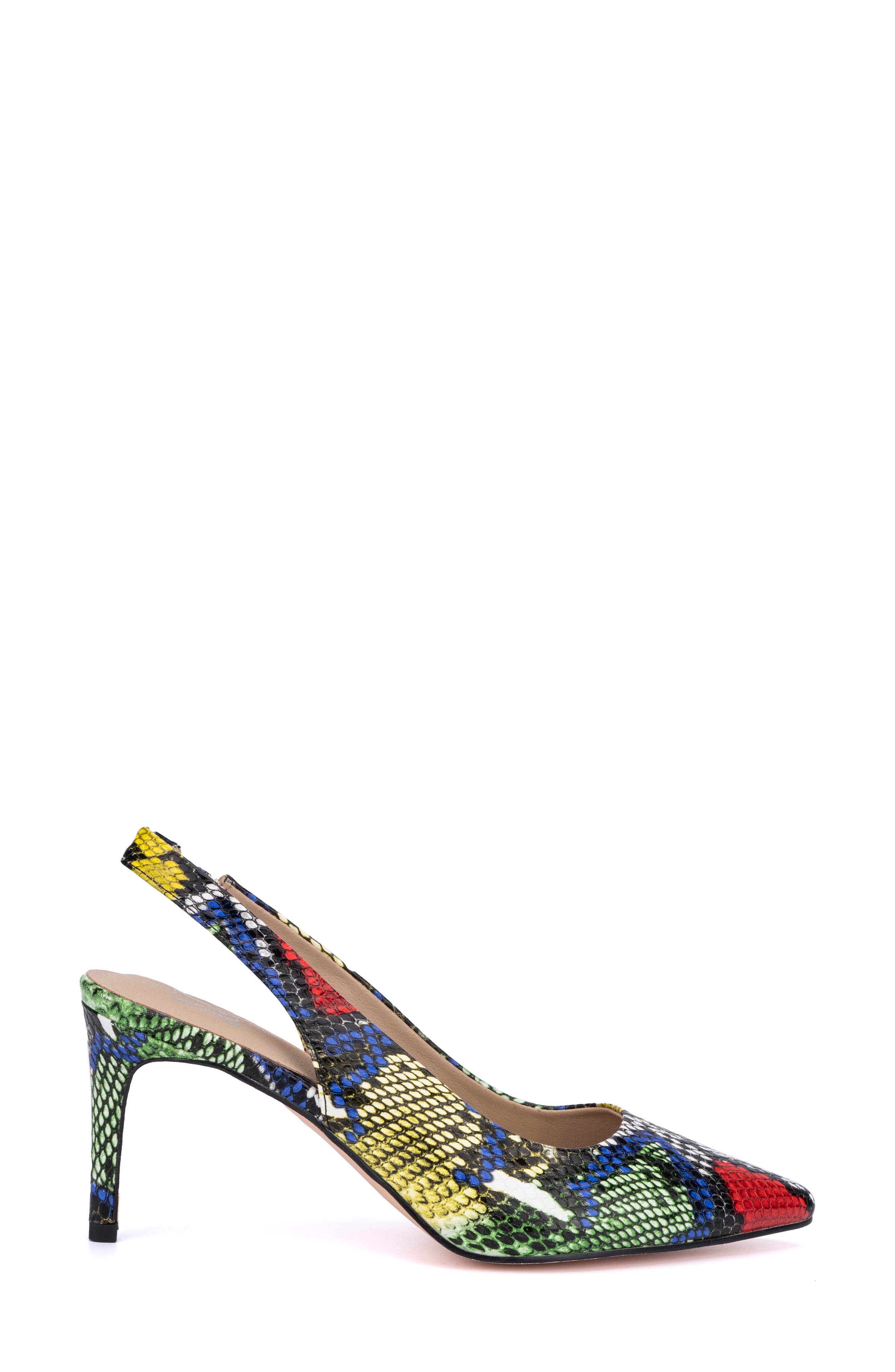 NEW YORK AND COMPANY Steph Snake Embossed Pointed Toe Slingback Pump, Alternate, color, 