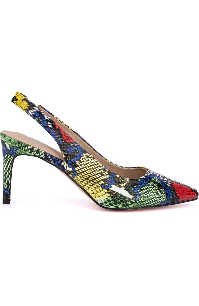 NEW YORK AND COMPANY Steph Snake Embossed Pointed Toe Slingback Pump, Alternate, color,