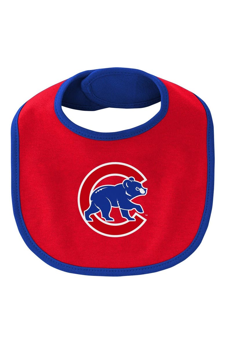 Outerstuff Newborn & Infant Royal Chicago Cubs Little Champ Three-Pack Bodysuit Bib & Booties Set, Alternate, color, Royal