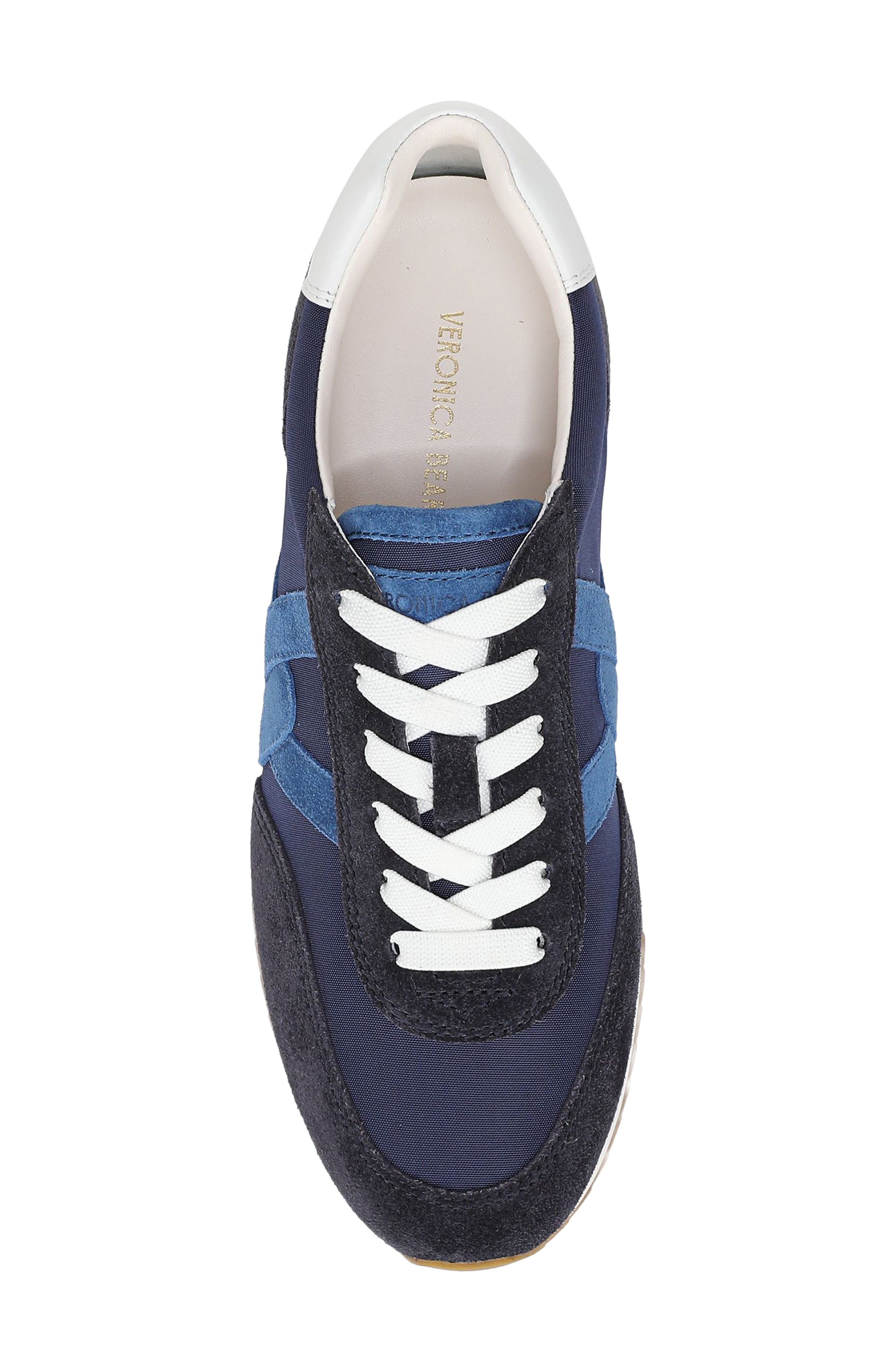 Veronica Beard Penrose Sneaker, Alternate, color, Navy/ Blue Coast/ Flame