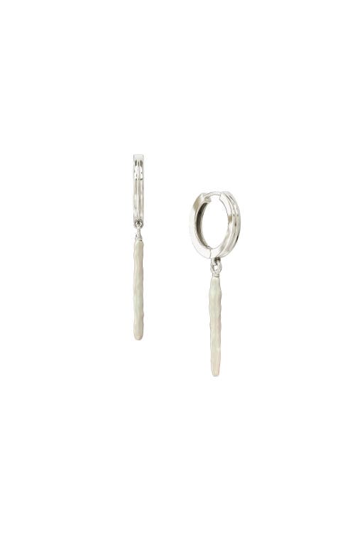 Astor & Orion Women's White / Silver Nora Silver Hoops With Freshwater Pearl Dangle In Silver
