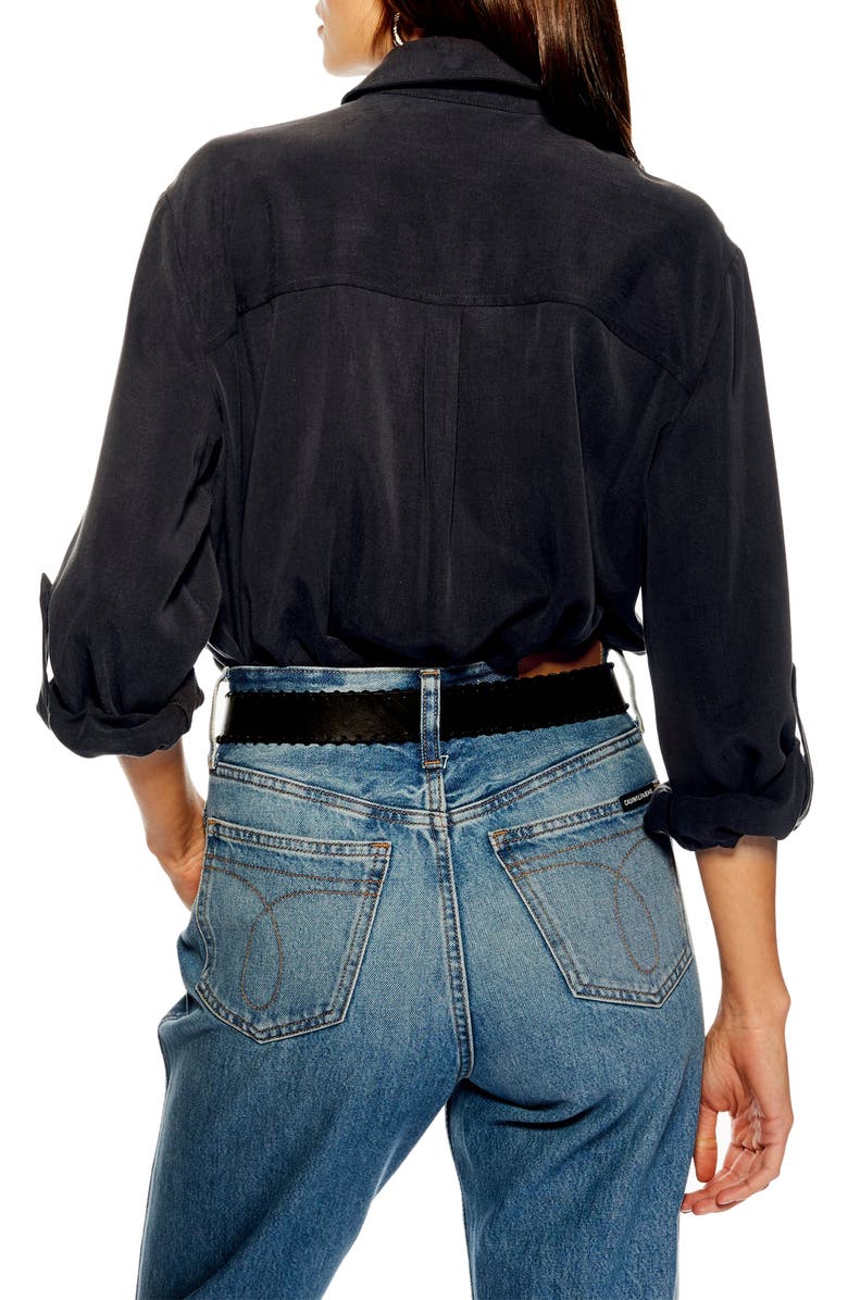 Topshop Double Pocket Utility Shirt, Alternate, color, 