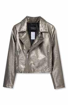 Truce Kids' Studded Metallic Faux Leather Jacket
