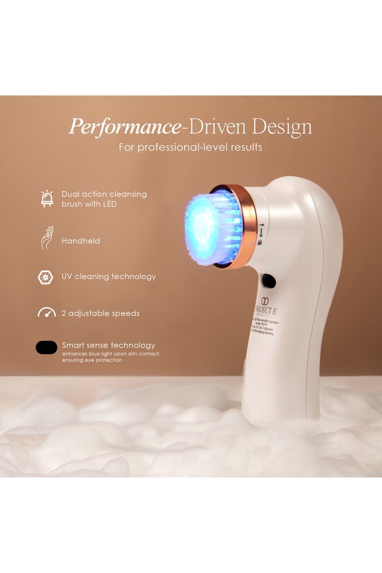 LumaBlue LED Light Therapy Cleansing Brush, Alternate, color, White
