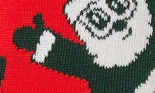 Happy Socks Santa Cotton Blend Crew Socks In Red