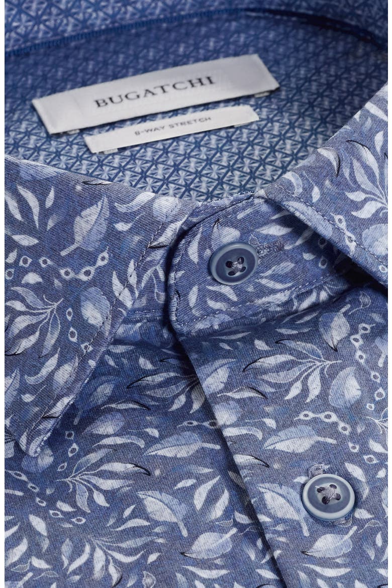 Jimmy OoohCotton® Leaf Print Button-Up Shirt, Alternate, color, STEEL