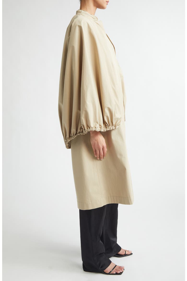 Cotton Gabardine Coat with Removable Cape, Alternate, color, BEIGE