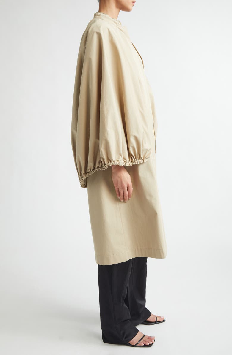 TOTEME Cotton Gabardine Coat with Removable Cape, Alternate, color, Beige