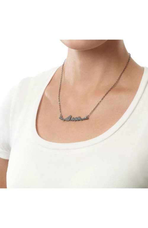 Figs And Ginger Mother Nestling Birds Necklace In Gray