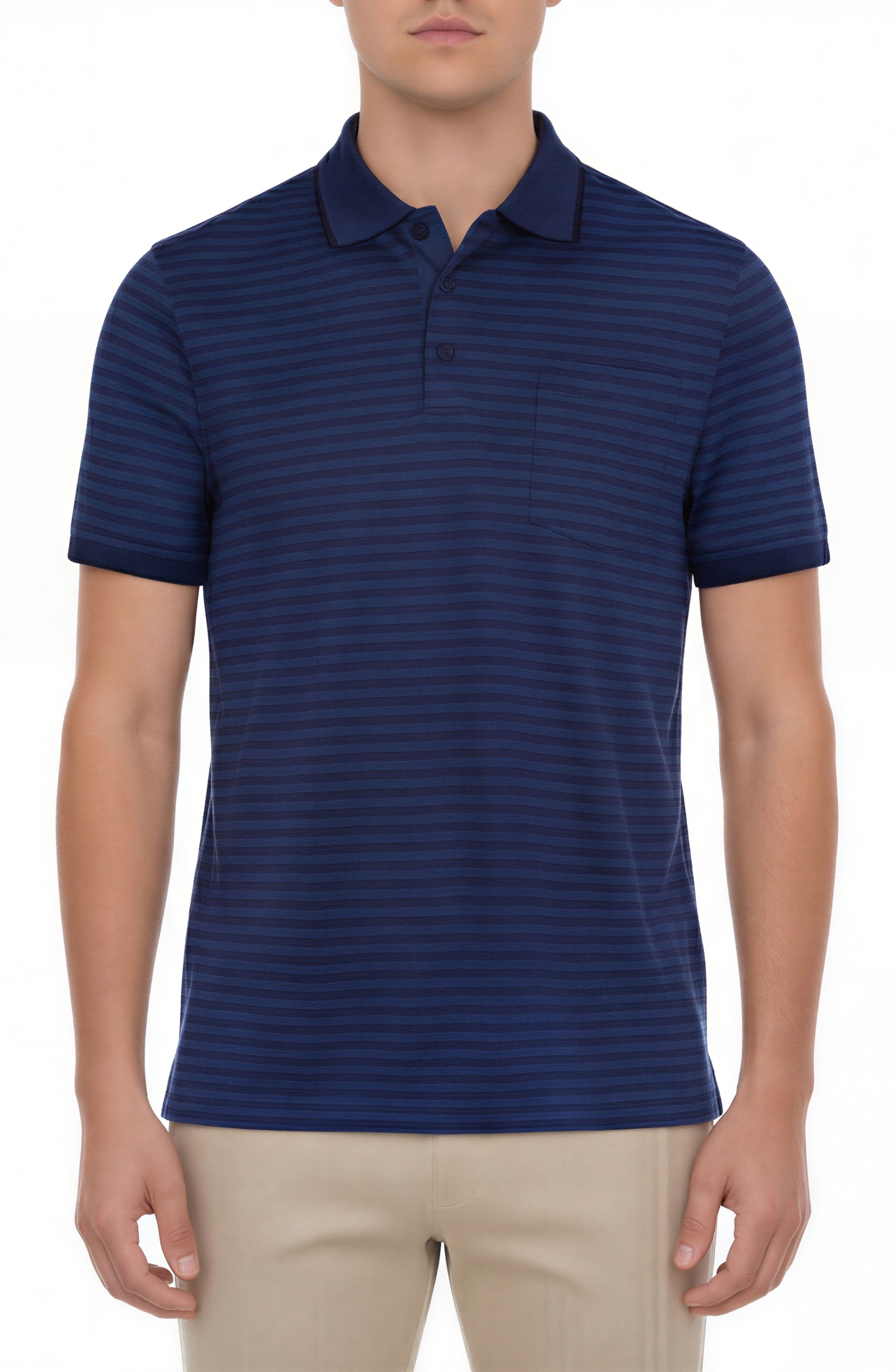 Victor Emmanuel Tipped Knit Polo