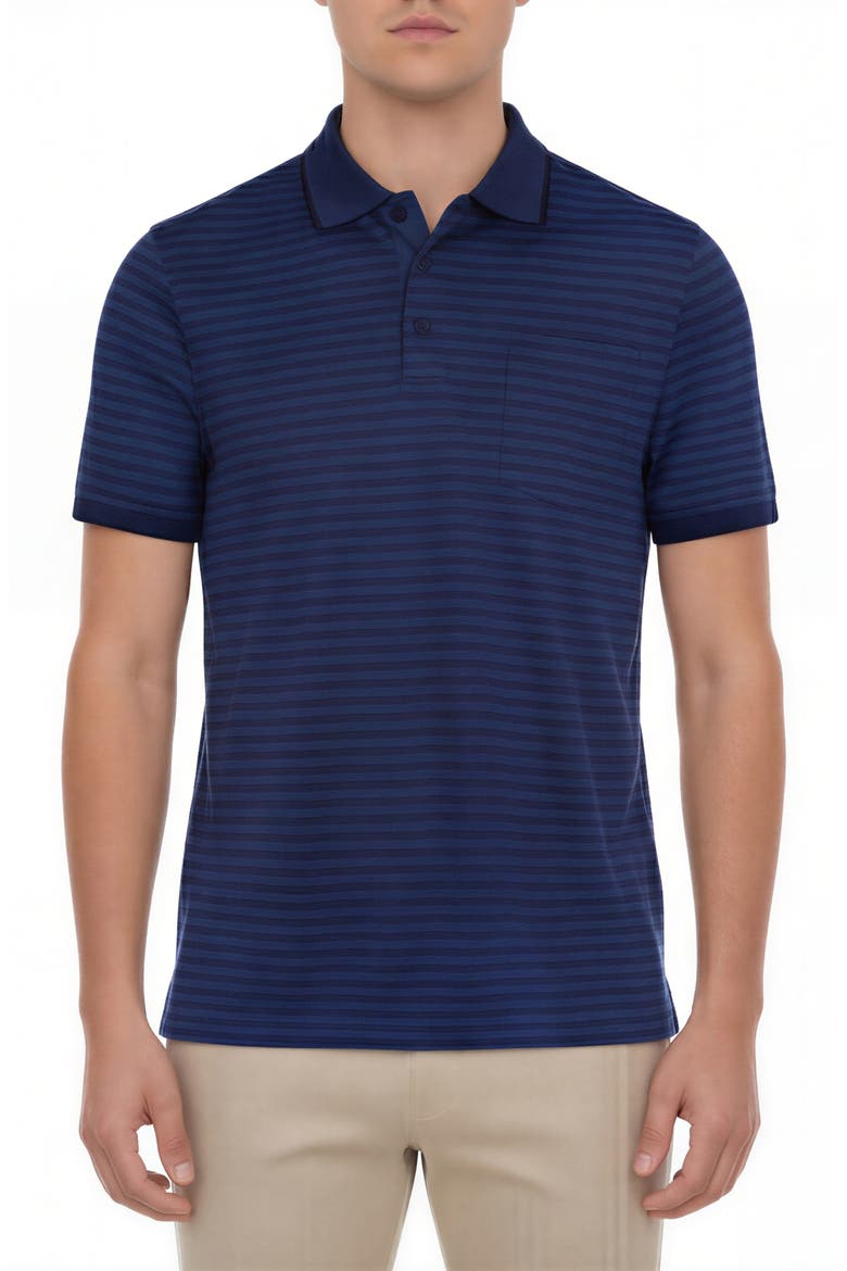 Tipped Knit Polo, Main, color, NAVY