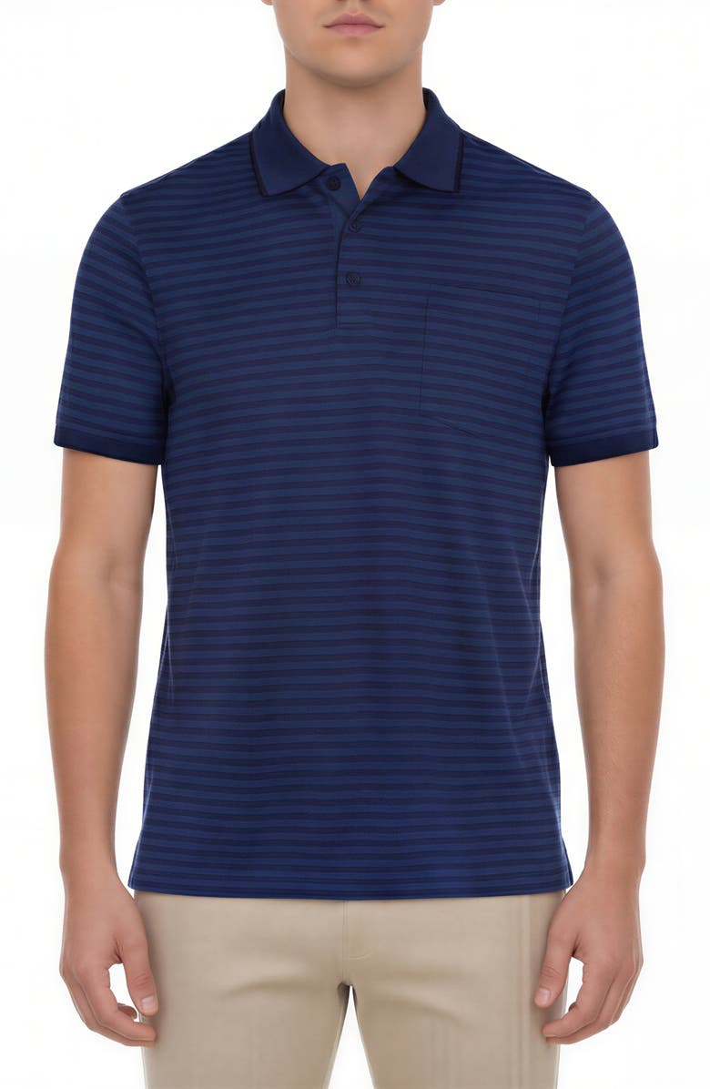 Victor Emmanuel Tipped Knit Polo, Main, color, Navy