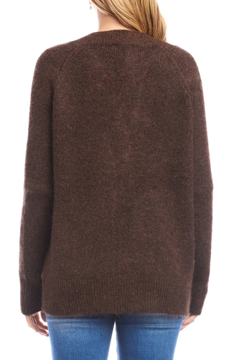 V-Neck Cardigan, Alternate, color, CHOCOLATE