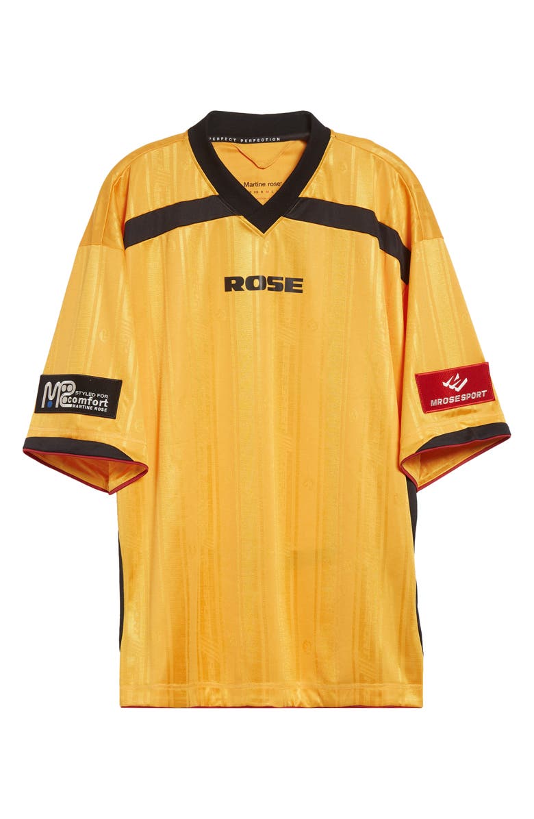 Martine Rose Logo Patch Football Jersey, Alternate, color, Yellow