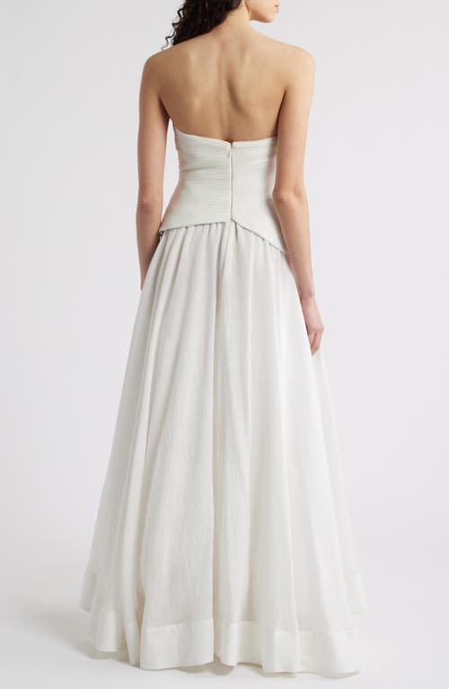 Acler Sageston Strapless Gown In Ivory