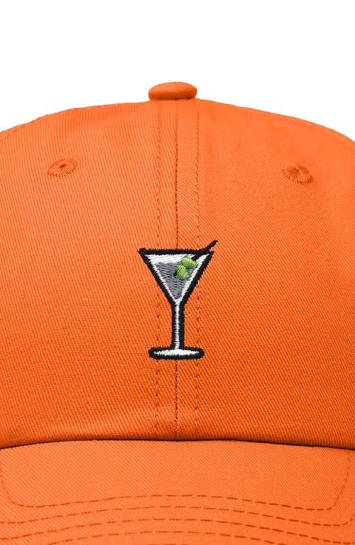 Dalix Martini Embroidered Casual Cap In Orange