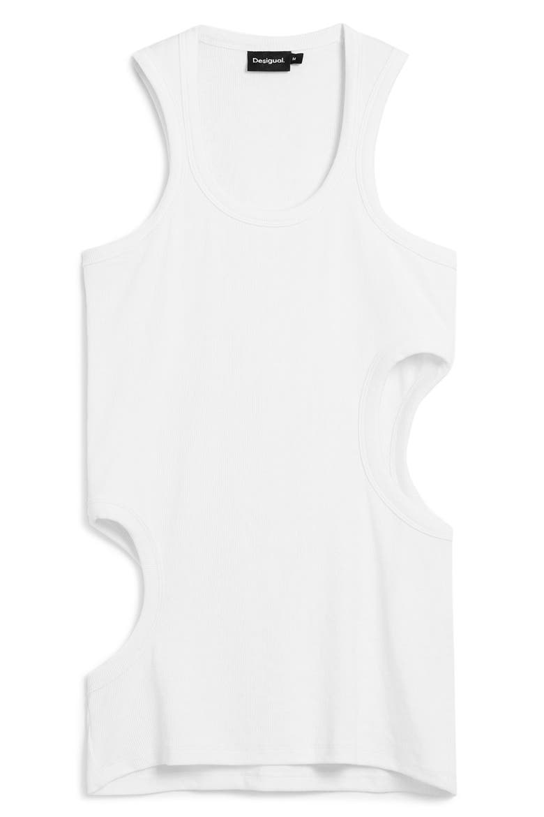 Sleeveless Cutout T-Shirt, Alternate, color, WHITE