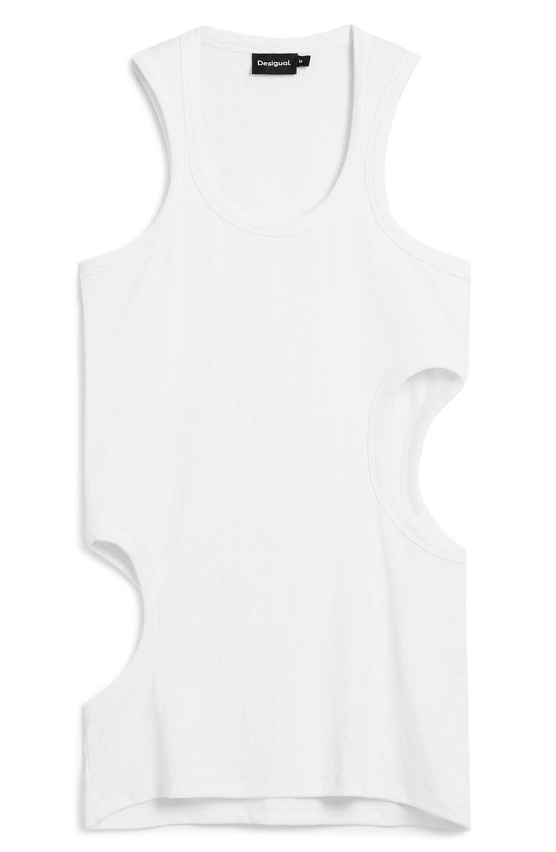 Desigual Sleeveless Cutout T-Shirt, Alternate, color, White