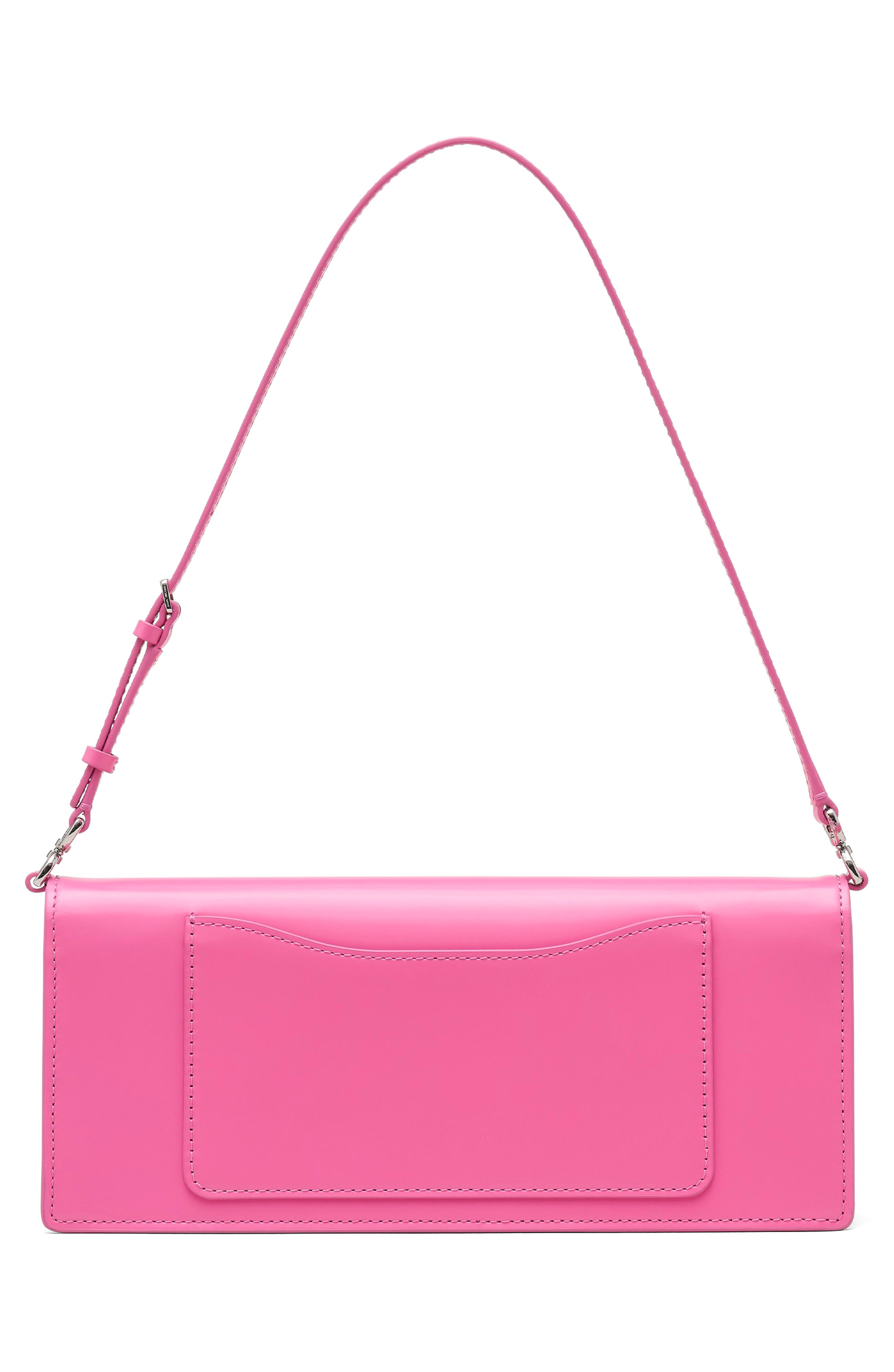 Marc Jacobs The Mirror Leather Shoulder Bag, Alternate, color, Bow Pink