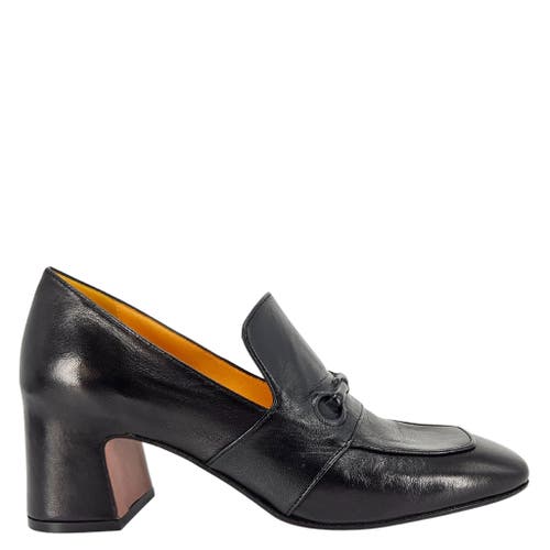 Madison Maison Hidden Horse Bit Heel Loafer In Black