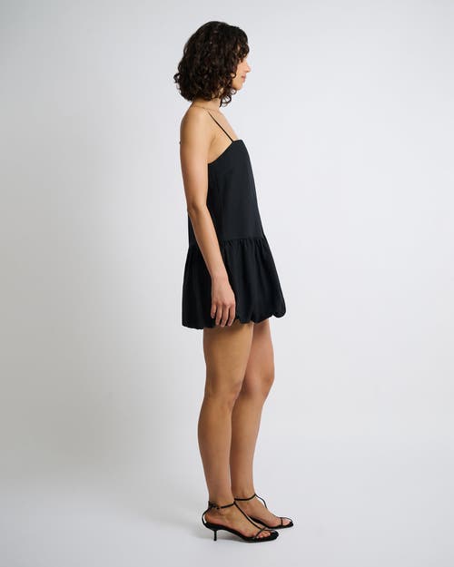 Onia Air Linen Bubble Mini Dress In Black